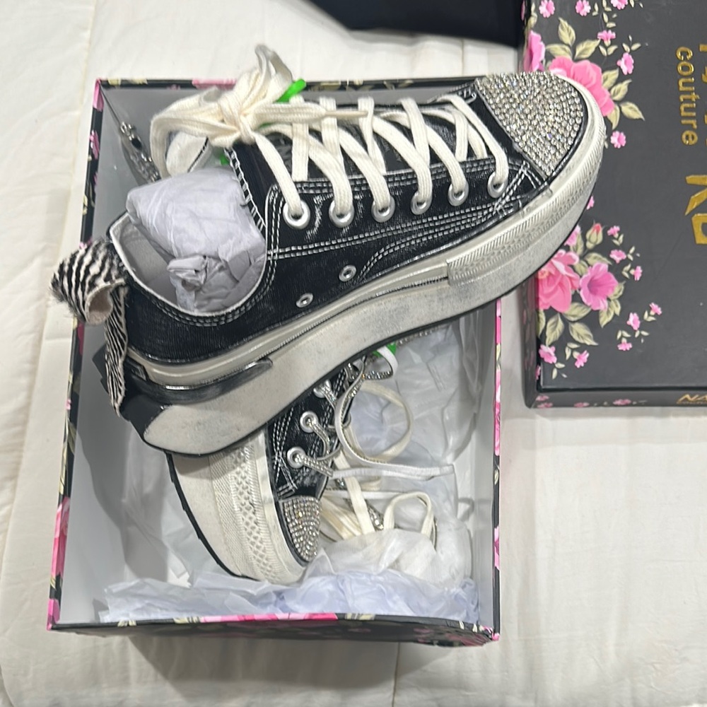 Black Rhinestone Sneakers